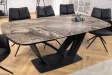 Table à manger extensible en céramique 180-225cm aspect marbre pas cher