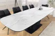 Table à manger extensible en céramique 180-225cm aspect marbre pas cher