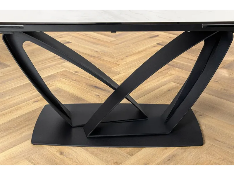 Table à manger extensible en céramique 180-225cm aspect marbre pas cher