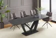 Table à manger extensible en céramique 180-225cm aspect marbre pas cher