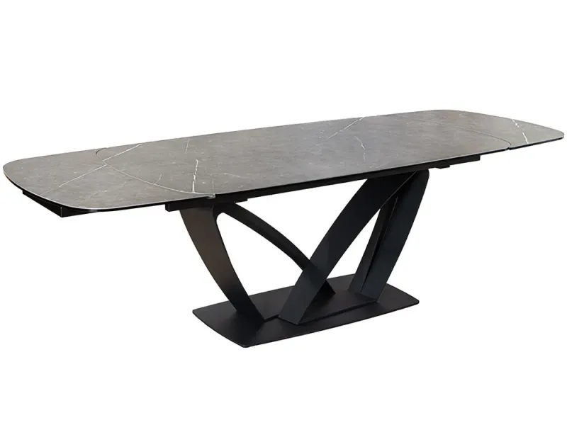 Table à manger extensible en céramique 180-225cm aspect marbre pas cher