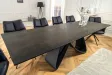 Table à manger extensible en céramique 180-225cm aspect marbre pas cher