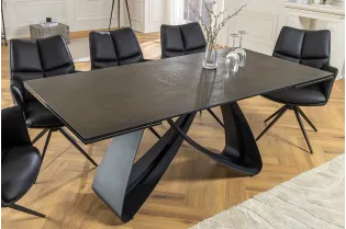 Table à manger extensible en céramique 180-225cm aspect marbre pas cher 2