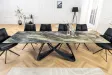 Table à manger extensible en céramique 180-225cm aspect marbre pas cher