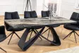 Table à manger extensible en céramique 180-225cm aspect marbre pas cher