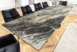 Table à manger extensible en céramique 180-225cm aspect marbre pas cher