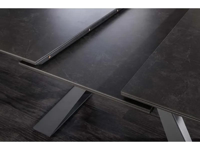 Table à manger extensible en céramique 180-225cm aspect marbre pas cher