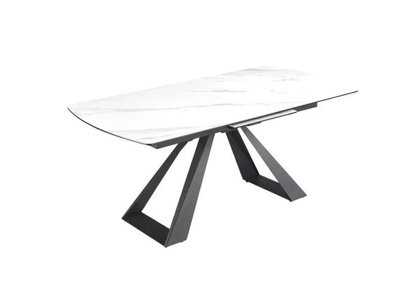 Table à manger extensible en céramique 180-225cm aspect marbre pas cher