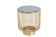 Table basse dorée avec verre noir – table basse ronde moderne glamour -  bellozia.com