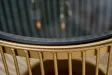 Table basse dorée avec verre noir – table basse ronde moderne glamour -  bellozia.com