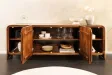 Buffet massif BRASIL 175 cm en bois de manguier marron six compartiments