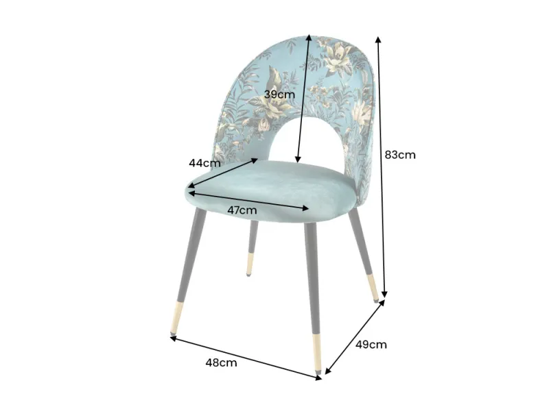 Chaise Salle à Manger Velours Design Moderne | 3 Coloris | Bellozia
