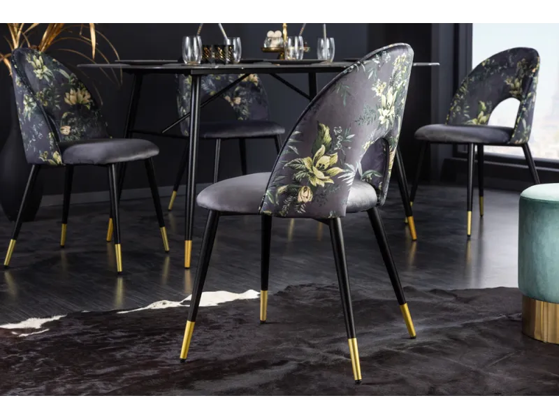 Chaise Salle à Manger Velours Design Moderne | 3 Coloris | Bellozia