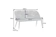 Banc Velours Fleuri Doré 130cm - Collection Helga | Bellozia