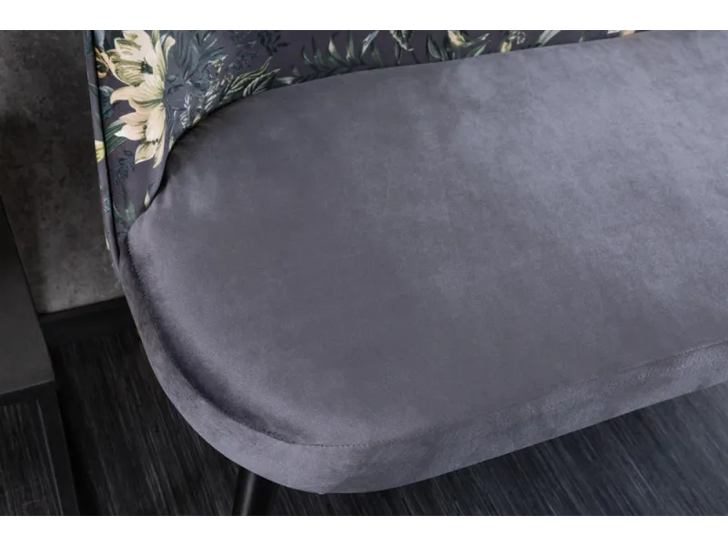 Banc Velours Fleuri Doré 130cm - Collection Helga | Bellozia