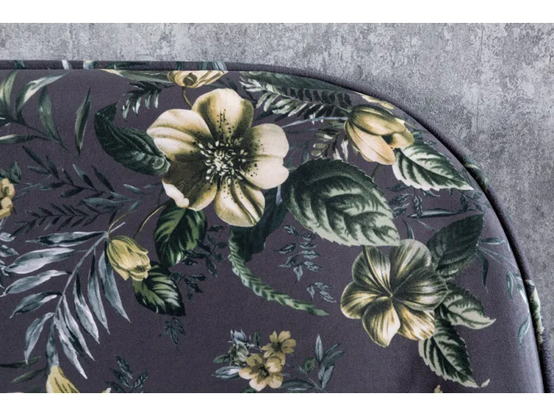Banc Velours Fleuri Doré 130cm - Collection Helga | Bellozia