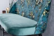 Banc Velours Fleuri Doré 130cm - Collection Helga | Bellozia