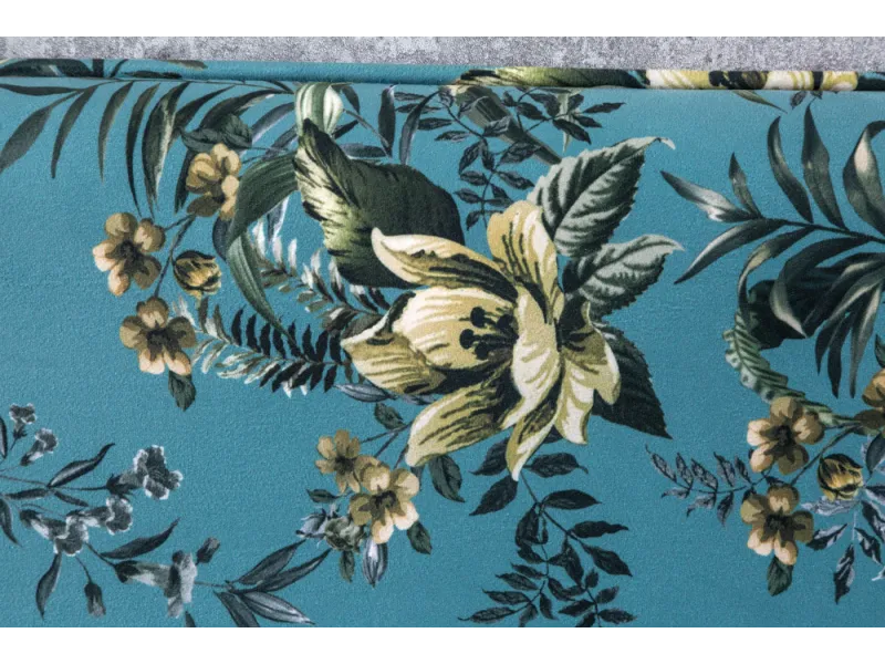 Banc Velours Fleuri Doré 130cm - Collection Helga | Bellozia