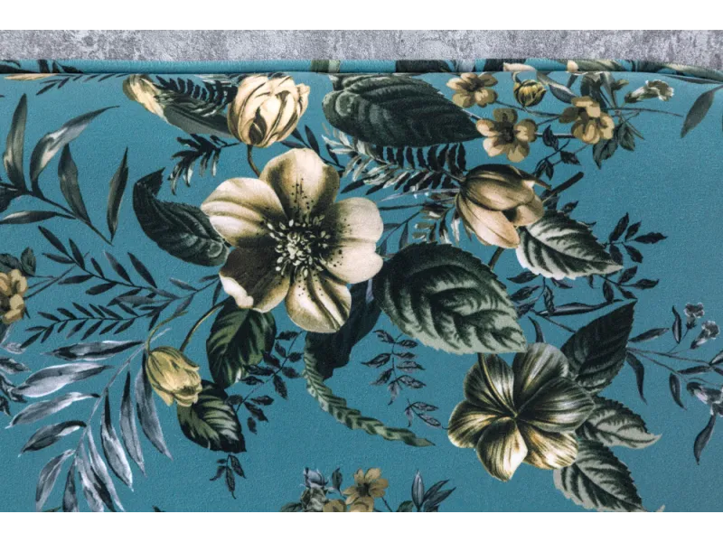 Banc Velours Fleuri Doré 130cm - Collection Helga | Bellozia