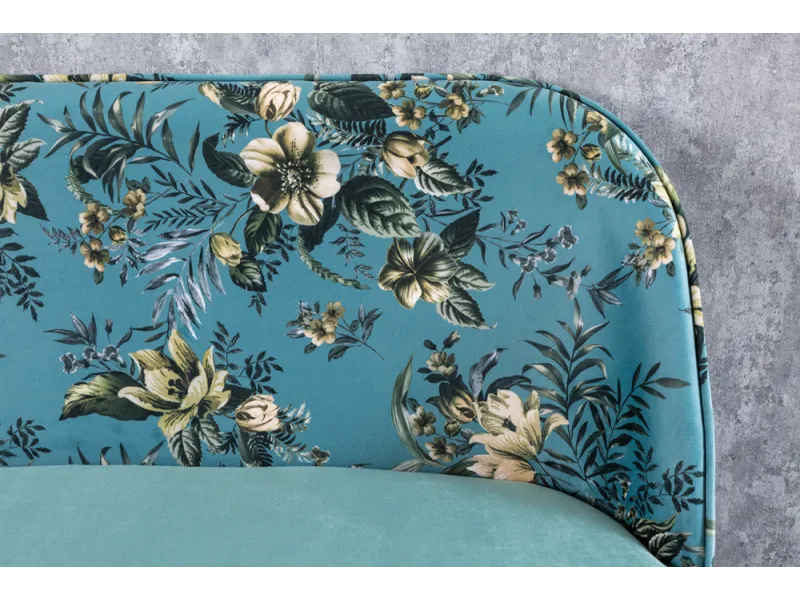 Banc Velours Fleuri Doré 130cm - Collection Helga | Bellozia