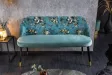 Banc Velours Fleuri Doré 130cm - Collection Helga | Bellozia