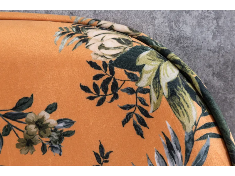 Banc Velours Fleuri Doré 130cm - Collection Helga | Bellozia