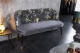 Banc Velours Fleuri Doré 130cm - Collection Helga | Bellozia
