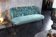 Banc Velours Fleuri Doré 130cm - Collection Helga | Bellozia