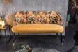 Banc Velours Fleuri Doré 130cm - Collection Helga | Bellozia