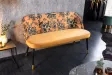 Banc Velours Fleuri Doré 130cm - Collection Helga | Bellozia