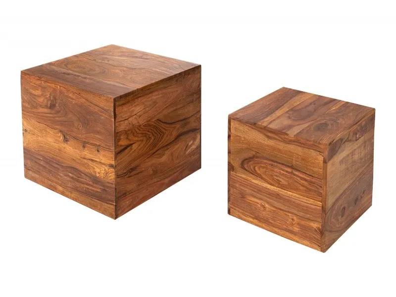 Table d'appoint en bois massif design carré