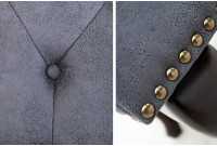 Pouf Chesterfield en microfibre gris