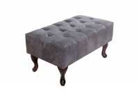 Pouf Chesterfield en microfibre gris