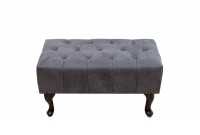 Pouf Chesterfield en microfibre gris