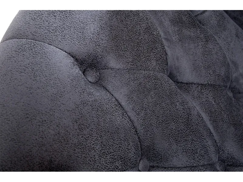 Fauteuil design Chesterfield coloris gris capitonné