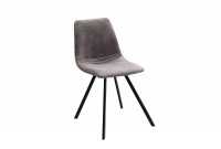 Lot de 4 chaises de salle à manger design scandinave coloris gris taupe en microfibre