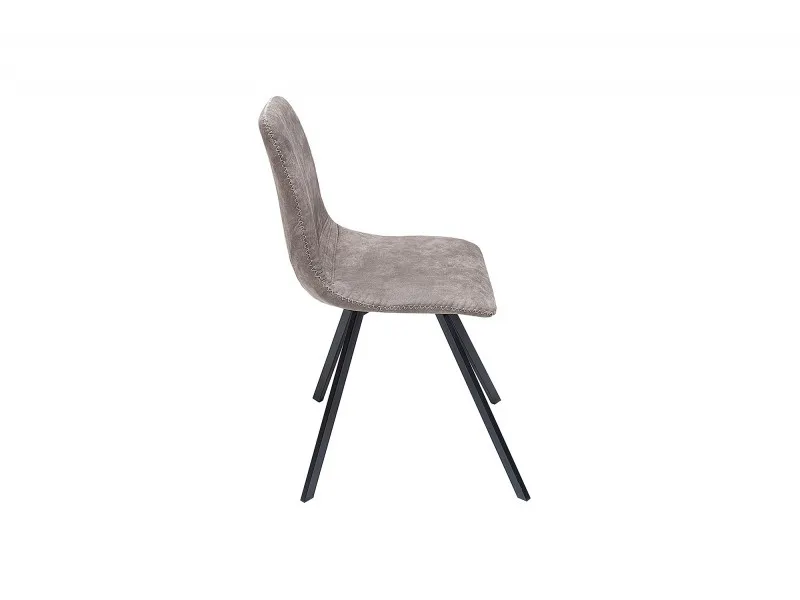 Lot de 4 chaises de salle à manger design scandinave coloris gris taupe en microfibre