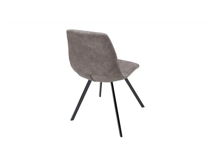 Lot de 4 chaises de salle à manger design scandinave coloris gris taupe en microfibre