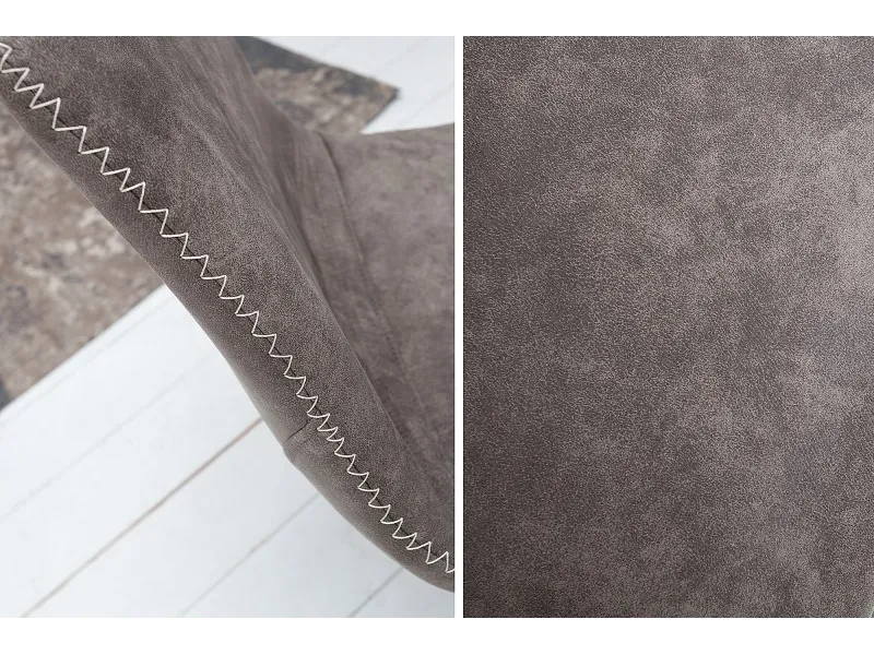 Lot de 4 chaises de salle à manger design scandinave coloris gris taupe en microfibre