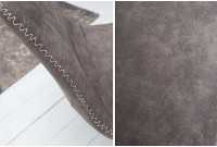 Lot de 4 chaises de salle à manger design scandinave coloris gris taupe en microfibre