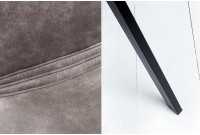 Lot de 4 chaises de salle à manger design scandinave coloris gris taupe en microfibre