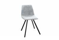 Lot de 4 chaises de salle à manger design scandinave coloris gris claire en microfibre