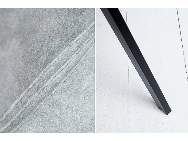 Lot de 4 chaises de salle à manger design scandinave coloris gris claire en microfibre