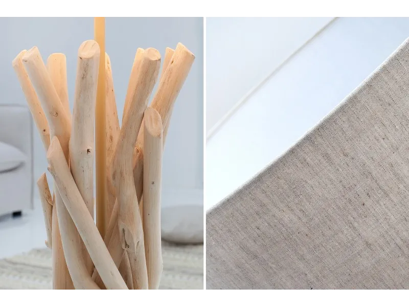 Lampe à poser design naturel en bois flotté