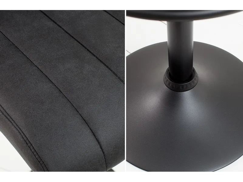 Lot de 2 tabourets de bar design coloris gris vintage en microfibre