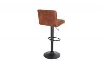 Lot de 2 tabourets de bar design coloris marron vintage en microfibre