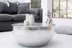 Table basse design ronde de 70cm coloris argenté en aluminium