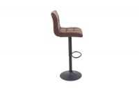 Lot de 2 tabourets de bar contemporain coloris brun vintage en microfibre