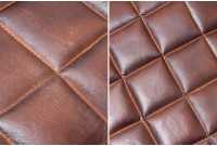 Pouf design rembourré en cuir de couleur marron