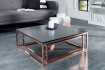Ensemble de 2 tables basses design coloris anthracite et cuivre
